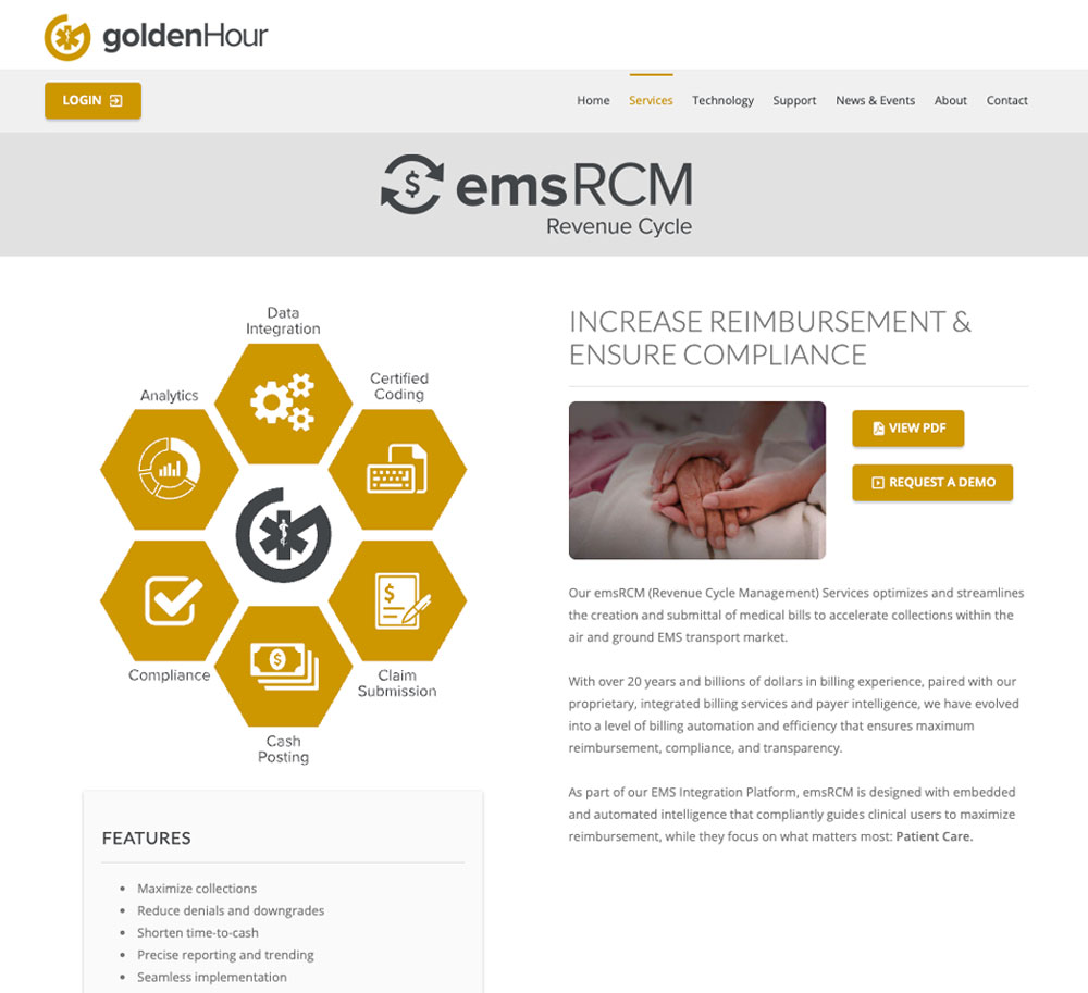 Golden Hour Data Systems interface and branding